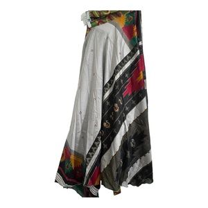 Wevez XL Sari Wrap Skirt - SILVER + BLACK